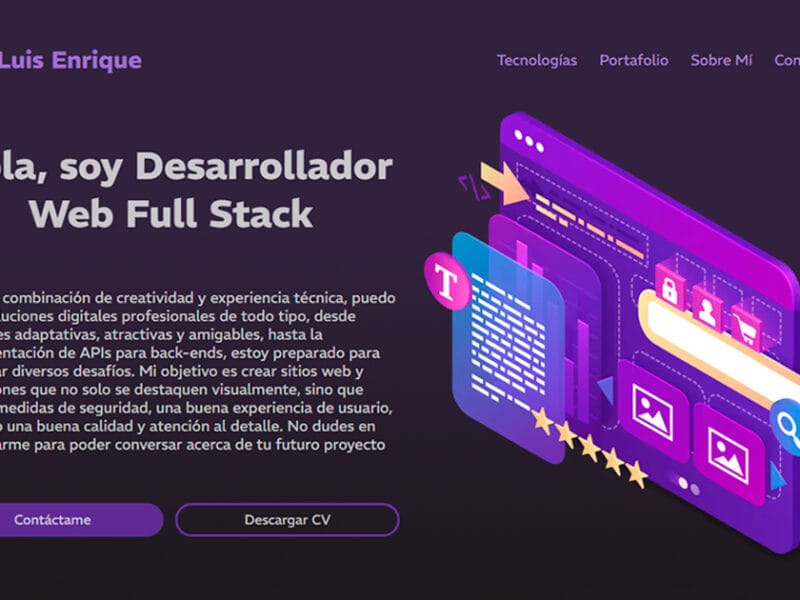 Desarrollador Web Full Stack | HTML, CSS, SASS, JavaScript, React, Laravel, PHP, etc