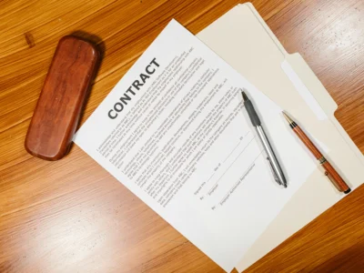 Documento de contrato laboral listo para firmar con empresa internacional