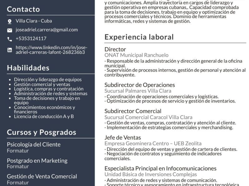 Perfil Amplio y Experiencia