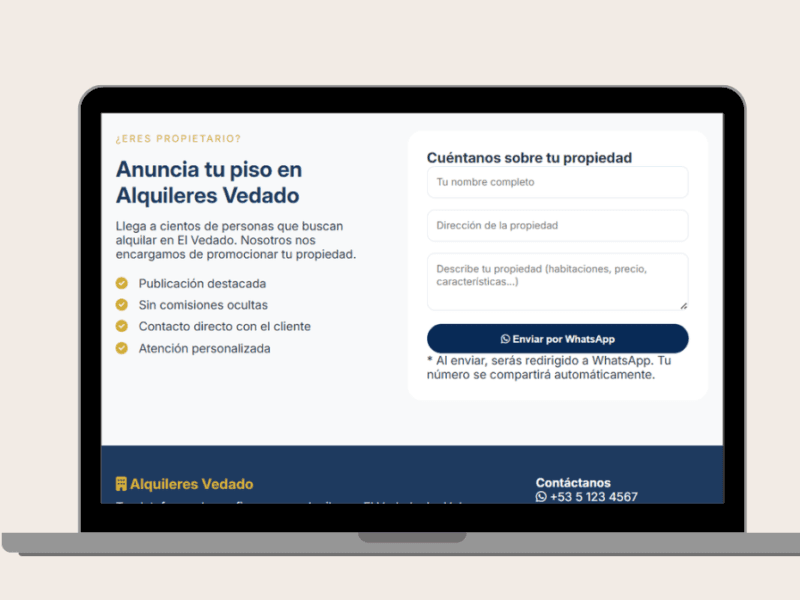 Desarrollo web FrontEnd – Landing pages, catálogos y portales inmobiliarios.