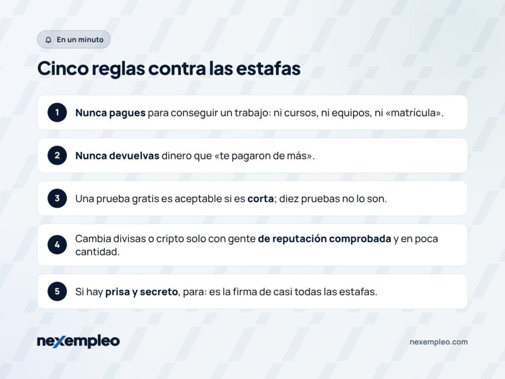 Cinco reglas para evitar las estafas en el trabajo remoto