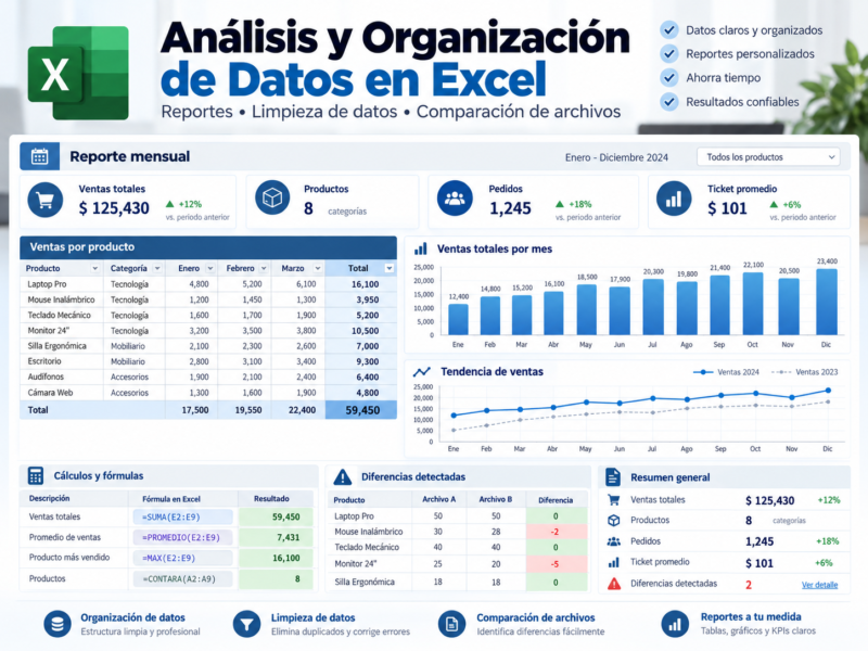 Especialista en Excel para analisis y reportes de datos