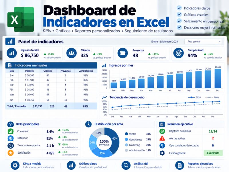 Especialista en Excel para analisis y reportes de datos