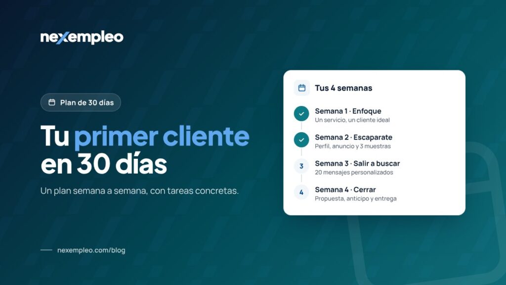 Plan de cuatro semanas para conseguir tu primer cliente freelance