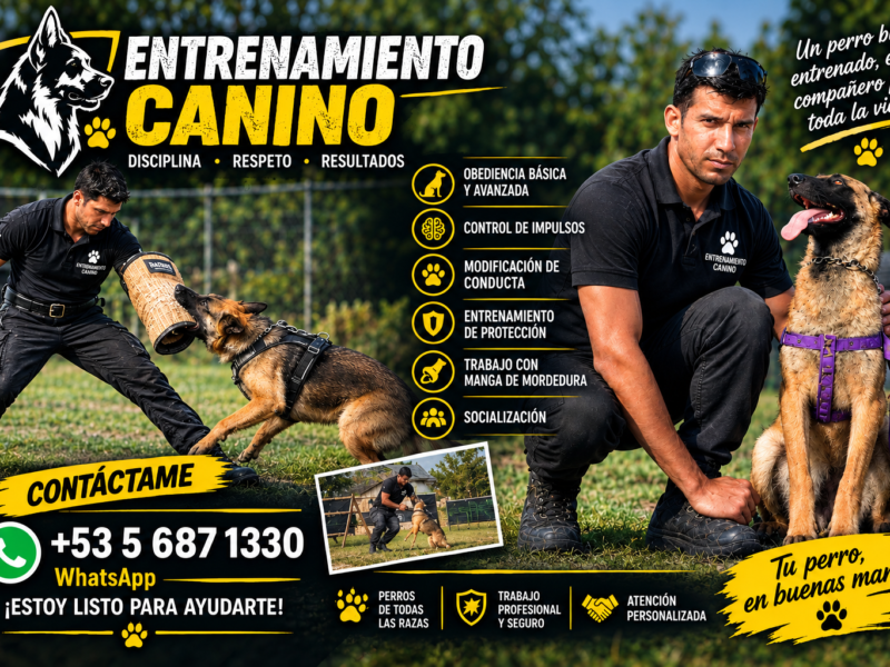 Entrenador canino profesional para obediencia